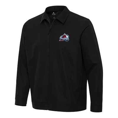 Men's Antigua  Black Colorado Avalanche Pivot Full-Zip Jacket