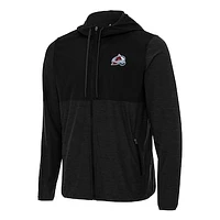 Men's Antigua Black Colorado Avalanche Sway Full-Zip Hoodie Jacket