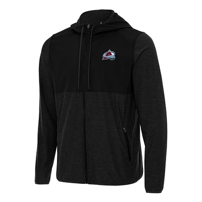 Men's Antigua Black Colorado Avalanche Sway Full-Zip Hoodie Jacket