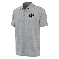 Men's Antigua  Heather Gray Boston Bruins Layout Polo