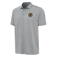 Men's Antigua  Heather Gray Boston Bruins Layout Polo