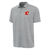 Men's Antigua  Heather Gray Calgary Flames Layout Polo