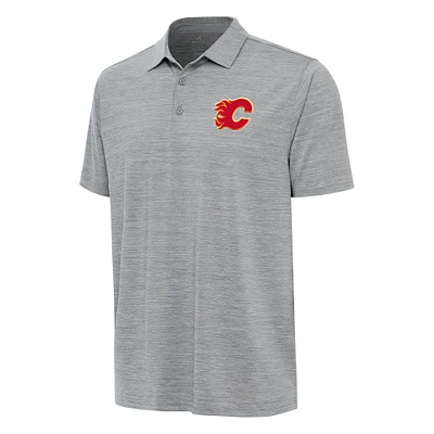 Men's Antigua  Heather Gray Calgary Flames Layout Polo