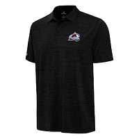 Men's Antigua  Heather Black Colorado Avalanche Layout Polo