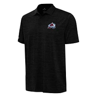Men's Antigua  Heather Black Colorado Avalanche Layout Polo