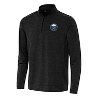 Men's Antigua Heather Black Buffalo Sabres Bright Quarter-Zip Top