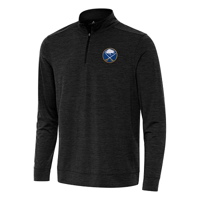 Men's Antigua Heather Black Buffalo Sabres Bright Quarter-Zip Top