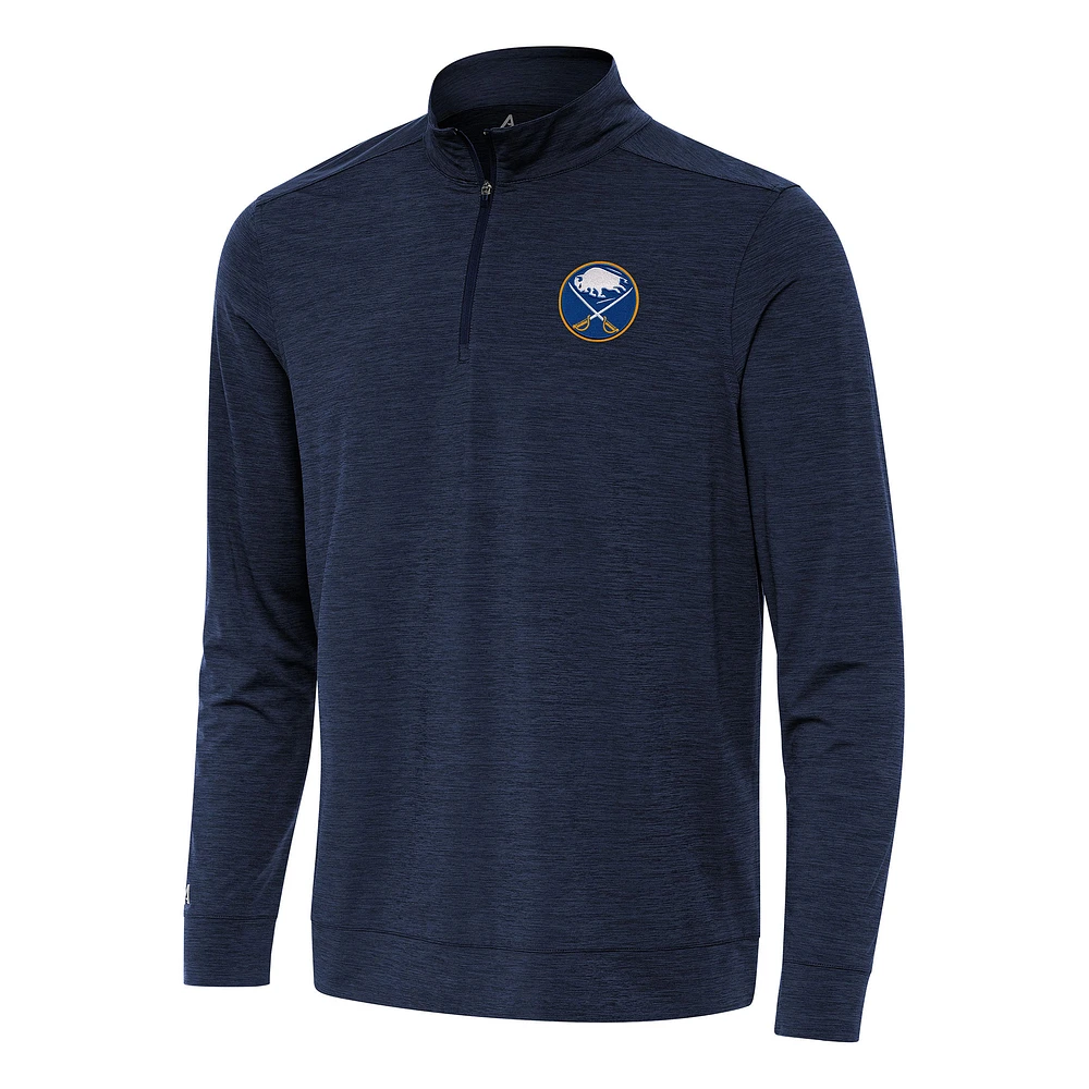 Men's Antigua Heather Navy Buffalo Sabres Bright Quarter-Zip Top