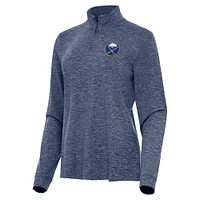 Women's Antigua  Heather Navy Buffalo Sabres Mentor Quarter-Zip Mock Long Sleeve Top