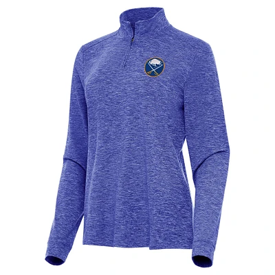 Women's Antigua  Heather Royal Buffalo Sabres Mentor Quarter-Zip Mock Long Sleeve Top