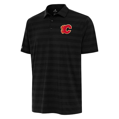 Men's Antigua Black Calgary Flames Tunnel Polo
