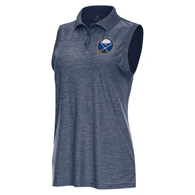 Women's Antigua  Heather Navy Buffalo Sabres Recap Sleeveless Polo