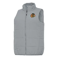 Women's Antigua Gray Chicago Blackhawks Experience Full-Zip Vest
