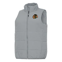 Women's Antigua Gray Chicago Blackhawks Experience Full-Zip Vest
