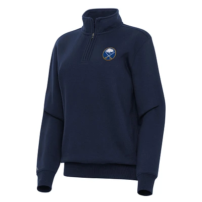 Women's Antigua Navy Buffalo Sabres Victory Quarter-Zip Sweatshirt