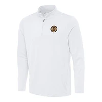 Men's Antigua White Boston Bruins Reprocess Quarter-Zip Top