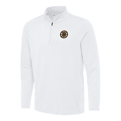 Men's Antigua White Boston Bruins Reprocess Quarter-Zip Top