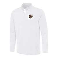 Men's Antigua White Boston Bruins Reprocess Quarter-Zip Top