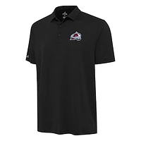 Men's Antigua Black Colorado Avalanche Reprocess Polo