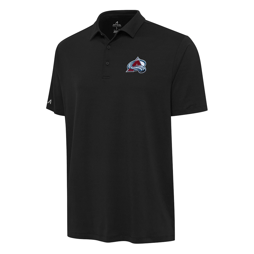 Men's Antigua Black Colorado Avalanche Reprocess Polo