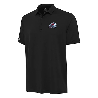 Men's Antigua Black Colorado Avalanche Reprocess Polo