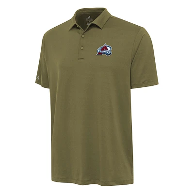 Men's Antigua Olive Colorado Avalanche Reprocess Polo