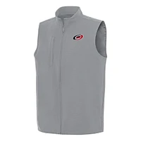 Men's Antigua Gray Carolina Hurricanes Regard Full-Zip Vest