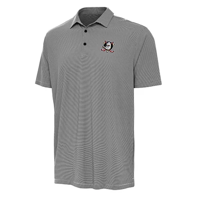 Men's Antigua Black Anaheim Ducks Twine Polo