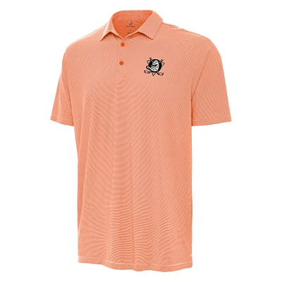 Men's Antigua Orange Anaheim Ducks Twine Polo