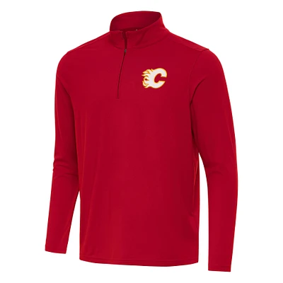 Men's Antigua Red Calgary Flames Intent Quarter-Zip Top