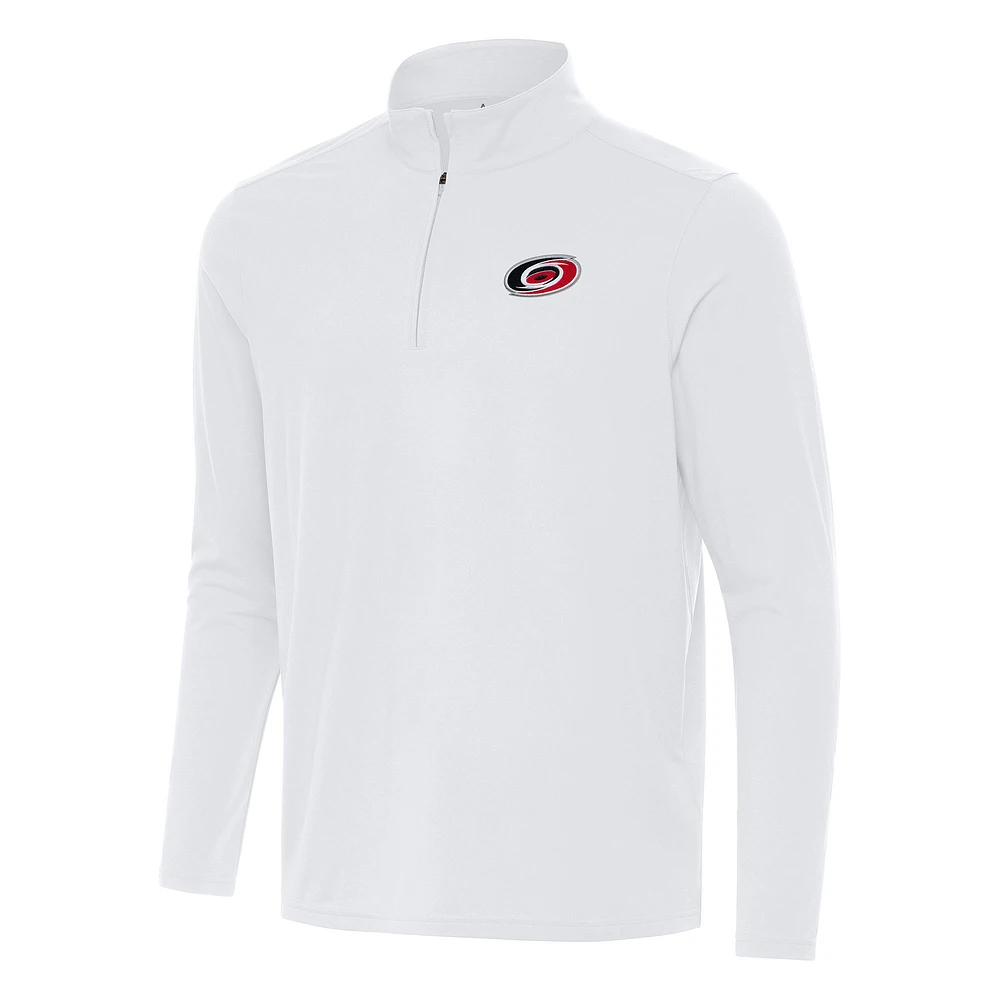 Men's Antigua White Carolina Hurricanes Intent Quarter-Zip Top