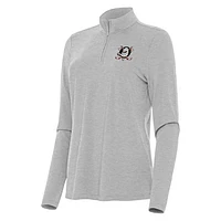 Women's Antigua  Heather Gray Anaheim Ducks Bright Quarter-Zip Top