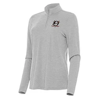 Women's Antigua  Heather Gray Anaheim Ducks Bright Quarter-Zip Top