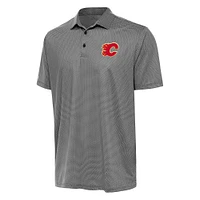 Men's Antigua Black/White Calgary Flames Rings Polo