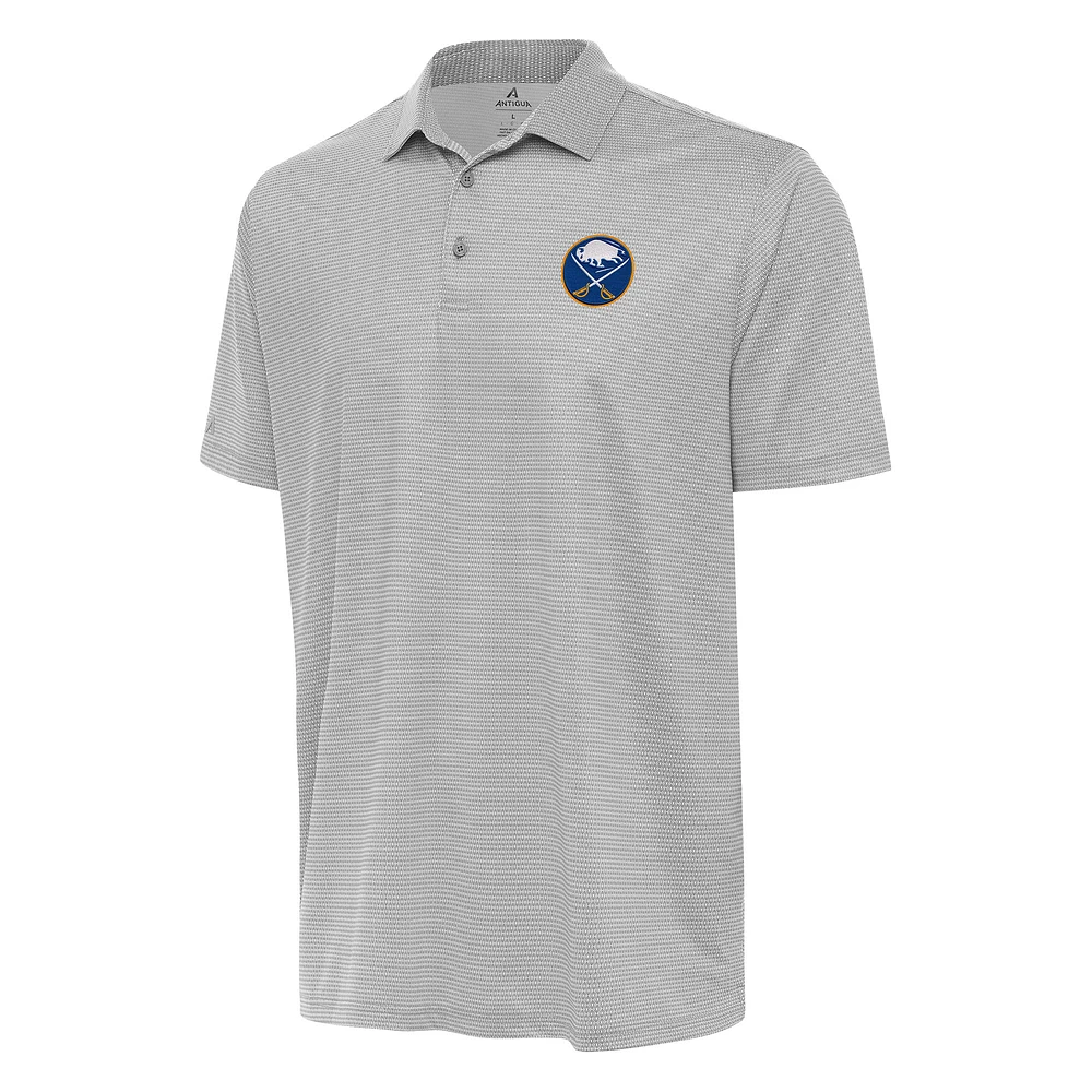 Men's Antigua Gray/White Buffalo Sabres Rings Polo