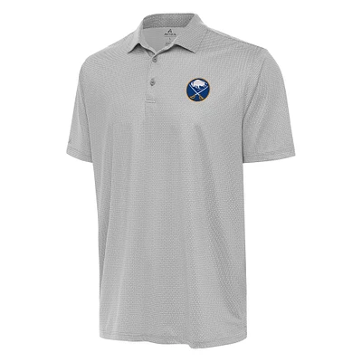 Men's Antigua Gray/White Buffalo Sabres Rings Polo