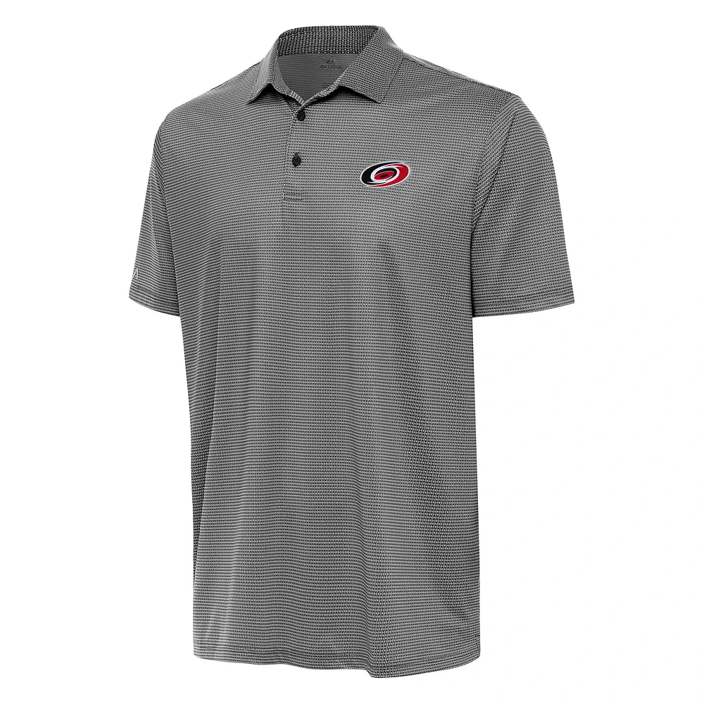 Men's Antigua Black/White Carolina Hurricanes Rings Polo