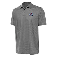 Men's Antigua Black/White Colorado Avalanche Rings Polo
