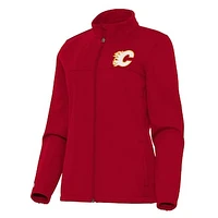 Women's Antigua Red Calgary Flames Links 2 Full-Zip Golf Jacket