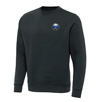 Men's Antigua Charcoal Buffalo Sabres Victory Crewneck Pullover Sweatshirt