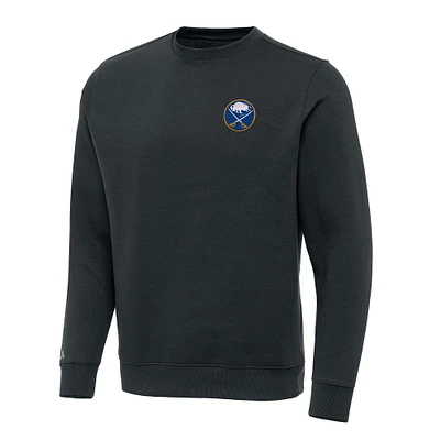Men's Antigua Charcoal Buffalo Sabres Victory Crewneck Pullover Sweatshirt