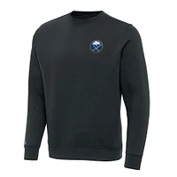 Men's Antigua Charcoal Buffalo Sabres Victory Crewneck Pullover Sweatshirt