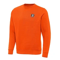 Men's Antigua Orange Anaheim Ducks Victory Crewneck Pullover Sweatshirt