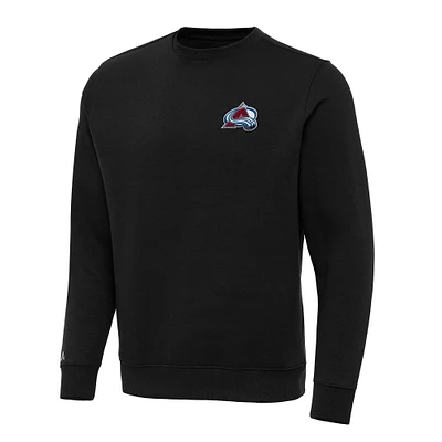 Men's Antigua Black Colorado Avalanche Big & Tall Victory Pullover Sweatshirt