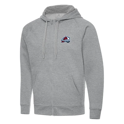 Men's Antigua Heather Gray Colorado Avalanche Big & Tall Victory Full-Zip Hoodie
