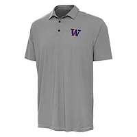 Men's Antigua Black Washington Huskies Twine Polo
