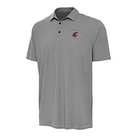 Men's Antigua Black/White Washington State Cougars Twine Polo