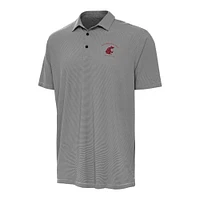 Men's Antigua Black/White Washington State Cougars Twine Polo