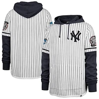 Men's '47 White New York Yankees 2000 World Series Winning Stripes Shortstop Pullover Hoodie