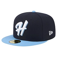 Men's New Era  Navy/Light Blue Hillsboro Hops Authentic Collection 59FIFTY Fitted Hat
